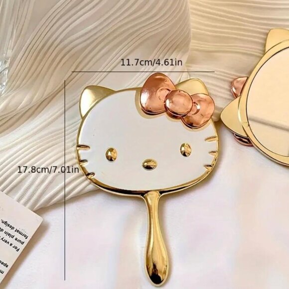 NEW! HELLO KITTY COMPACT MIRROR GOLD/SILVER OPTION (1PC) - Picture 3 of 3